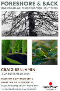 Poster for the exhibition Foreshore and Back, featuring 3 images from the show.