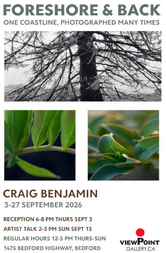 Poster for the exhibition Foreshore and Back, featuring 3 images from the show.
